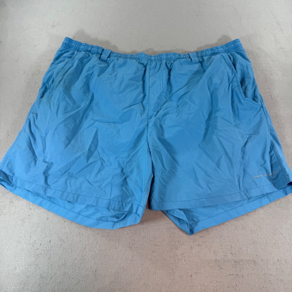 Columbia‎ PFG Omni Shade Fishing Swim Shorts Blue XXL 6in Inseam